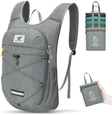 SKYSPER کوله پشتی قابل تاشو برای پیاده روی - 10L کوله پشتی کوچک سبک وزن روزانه کوله پشتی مسافرت قابل تنفس برای مردان زنان