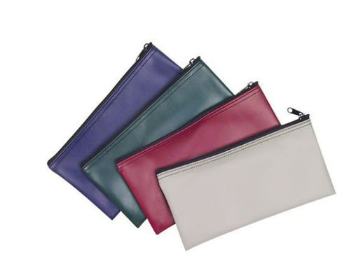 کیسه‌های زیپ‌دار قابل تنظیم برای بانک در اندازه‌های مختلف موجود است، ساخته شده از پی‌وی‌سی و چرم، مناسب برای واریز وجه نقد