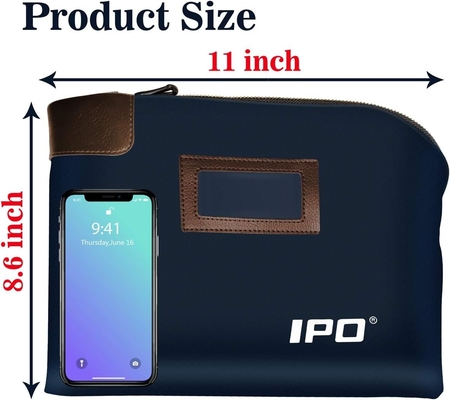 کیف پول ضد آب با قفل و 2 کليد، 11 x 8.6 اينچ، کيف اسناد پارچه اي، کيف پول بانکي با زپ،
