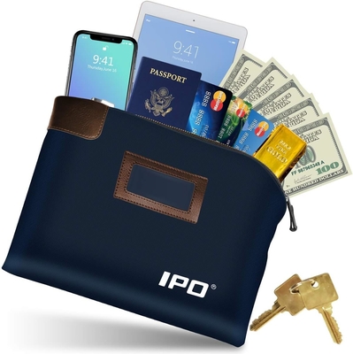 کیف پول ضد آب با قفل و 2 کليد، 11 x 8.6 اينچ، کيف اسناد پارچه اي، کيف پول بانکي با زپ،