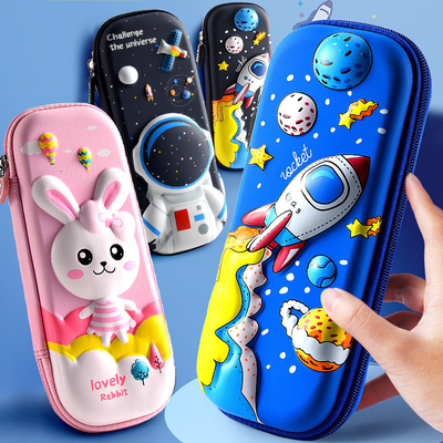کیف مداد 3D EVA Space Pencil Box گالکسی پنسل کیس فضانورد پنسل Punch Blue Cartoon Pencil Holders بزرگ