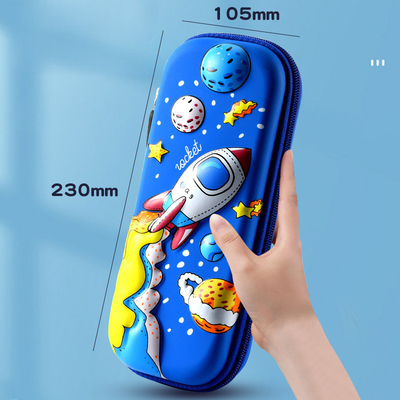 کیف مداد 3D EVA Space Pencil Box گالکسی پنسل کیس فضانورد پنسل Punch Blue Cartoon Pencil Holders بزرگ