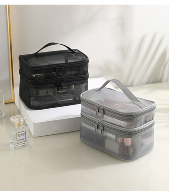 کیف آرایش جدید گازی ظرفیت بزرگ سفری ساده کیف دستشویی قابل حمل دو لایه ای کیف ذخیره سازی لوازم آرایشی قابل حمل