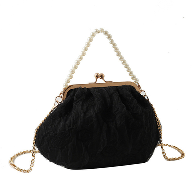 2024 NEW RETRO FAIRY SOLID COLOR small bag white hand hand bag perl bag net yarn of women in simple crossbody bag. باگ کوچک رنگي و رنگي و رنگي و رنگي و رنگي و رنگي و رنگي