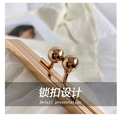 2024 NEW RETRO FAIRY SOLID COLOR small bag white hand hand bag perl bag net yarn of women in simple crossbody bag. باگ کوچک رنگي و رنگي و رنگي و رنگي و رنگي و رنگي و رنگي