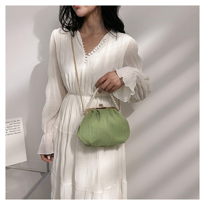 2024 NEW RETRO FAIRY SOLID COLOR small bag white hand hand bag perl bag net yarn of women in simple crossbody bag. باگ کوچک رنگي و رنگي و رنگي و رنگي و رنگي و رنگي و رنگي