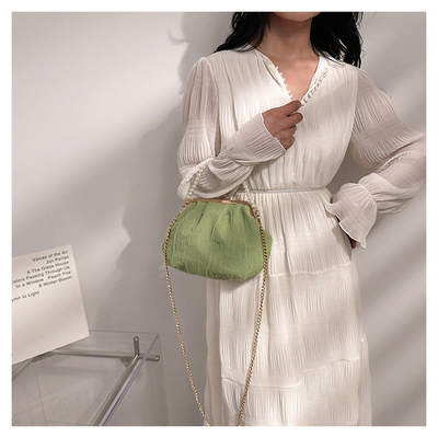 2024 NEW RETRO FAIRY SOLID COLOR small bag white hand hand bag perl bag net yarn of women in simple crossbody bag. باگ کوچک رنگي و رنگي و رنگي و رنگي و رنگي و رنگي و رنگي