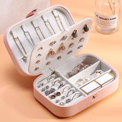 جعبه ی ذخیره ی جواهرات یک لایه ی گردنبند گوشواره های حلقه ی PU جعبه ی جواهرات آمازون جعبه ی جواهرات قابل حمل خانه جعبه ی جواهرات