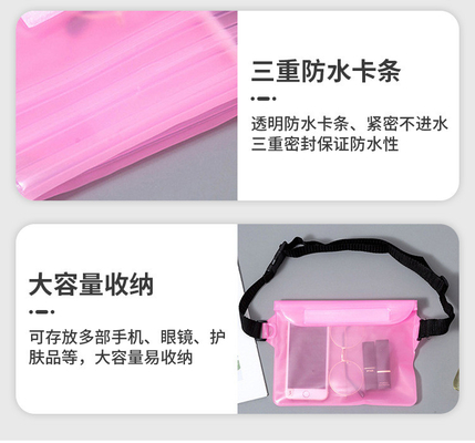 3 لایه مهر و موم شده تلفن همراه بزرگ ضد آب کوله شیب دار STRADLE شنا کردن ضد آب فانی پاکت PVC رافتینگ در خارج از دریا