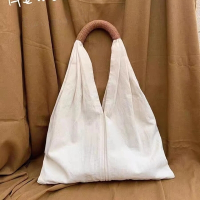 مد فرانسه VINTAGE Cotton LINEN BAG HARAJUKU STYLE Single Shoulder Canvas BAG MORI SYSTEM ظرفیت بزرگ