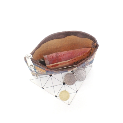 VINTAGE TRUE WOOD PRINT CORK MONEY PURSE BORK PRINT COIN BAG KEY SMALL SQUARE BAG Casual NOSTALGIA Clutch BAG (بسته از چوبی و چوبی)