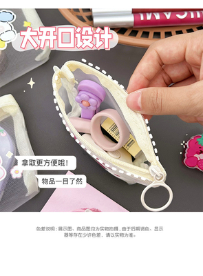 کارتونی NET سکه کیف پول Cute تغییر کیف ذخیره شفاف کارت قابل حمل جیب پاکت قرمز مینی کیف ذخیره