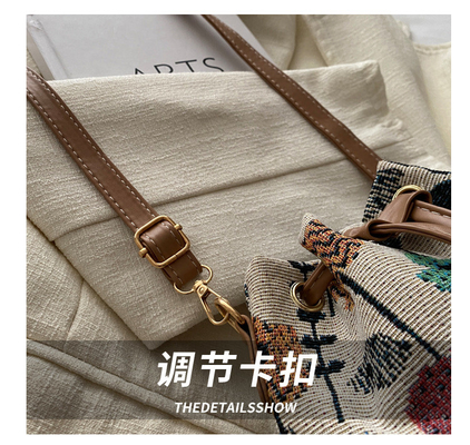 NEW CHINESE NATIONAL WIND ARMIPIT BUCKET BAG ساده ترين مد تابستان سبک لين جديد درجه بالا احساس تک شانه