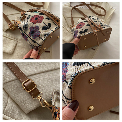 NEW CHINESE NATIONAL WIND ARMIPIT BUCKET BAG ساده ترين مد تابستان سبک لين جديد درجه بالا احساس تک شانه