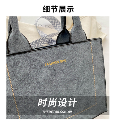 VINTAGE CHIC TEXTURED LETTER TOTE BAG BAG زنان 2024 ظرفیت بزرگ مدل جدید کیف دستی کمربند گسترده