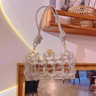 کيف آکریلیک شفاف استون آکریلیک کلاچ کریستال کیف شبانه برای زنان جیک کوله دست برای جشن کوکتل عروسی