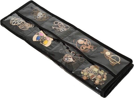 FORAINEAM 3 PACK HANGING JEWELRY ORGANIZER 32 جیب 18 قلاب و حلقه گردنبند نگهدارنده گوشواره های دستبند حلقه نمایش