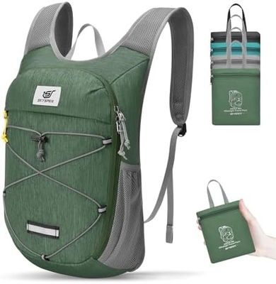 SKYSPER کوله پشتی قابل تاشو برای پیاده روی - 10L کوله پشتی کوچک سبک وزن روزانه کوله پشتی مسافرت قابل تنفس برای مردان زنان