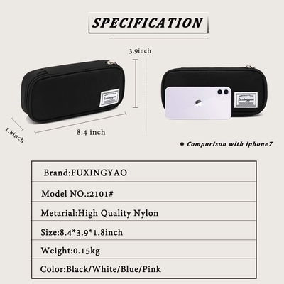 کیف مداد FUXINGYAO، کوله مداد MULTI-SLOT، کیسه مداد قابل حمل، کیف مداد برای دفتر ((سیاه)