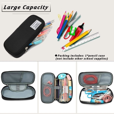 کیف مداد FUXINGYAO، کوله مداد MULTI-SLOT، کیسه مداد قابل حمل، کیف مداد برای دفتر ((سیاه)