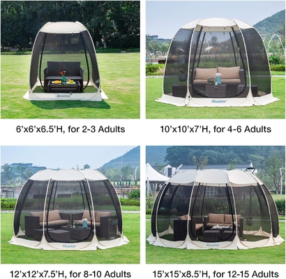 Alvantor Screen House Room Camping Tent Outdoor Canopy Pop Up Sun Shade Hexagon Shelter Mesh دیوارهای ضد آب 6'x6'