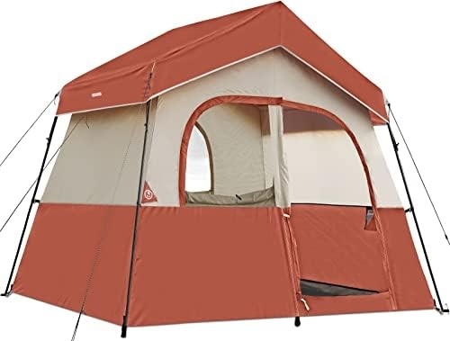 HIKERGARDEN چادر کمپینگ 6 نفره - قابل حمل آسان تنظیم چادر خانوادگی برای کمپ، چادر کابین پارچه ضد بادی در فضای باز