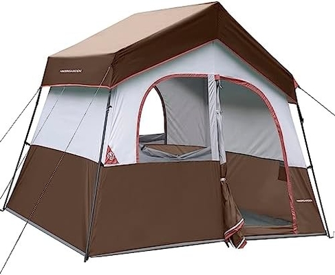 HIKERGARDEN چادر کمپینگ 6 نفره - قابل حمل آسان تنظیم چادر خانوادگی برای کمپ، چادر کابین پارچه ضد بادی در فضای باز