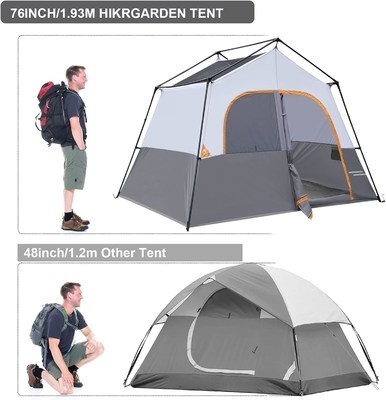 HIKERGARDEN چادر کمپینگ 6 نفره - قابل حمل آسان تنظیم چادر خانوادگی برای کمپ، چادر کابین پارچه ضد بادی در فضای باز