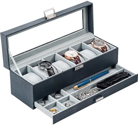 ProCase Watch Box Organizer برای مردان، 6 Slot Watch Display Case با کشو، هدیه روز پدر