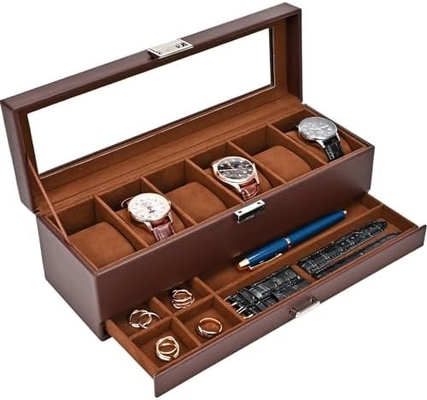 ProCase Watch Box Organizer برای مردان، 6 Slot Watch Display Case با کشو، هدیه روز پدر