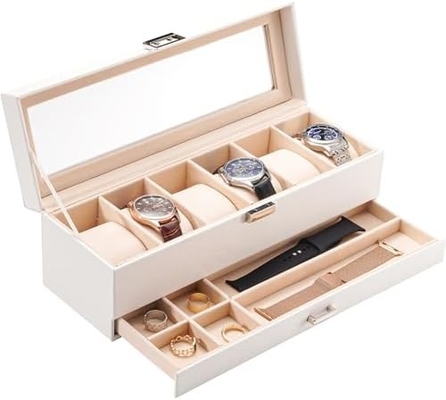 ProCase Watch Box Organizer برای مردان، 6 Slot Watch Display Case با کشو، هدیه روز پدر