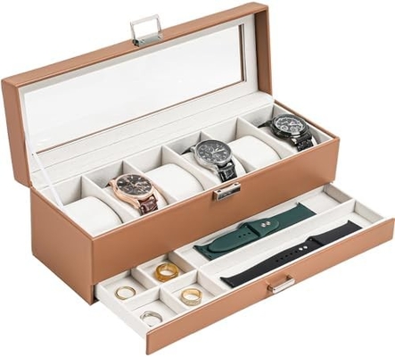 ProCase Watch Box Organizer برای مردان، 6 Slot Watch Display Case با کشو، هدیه روز پدر