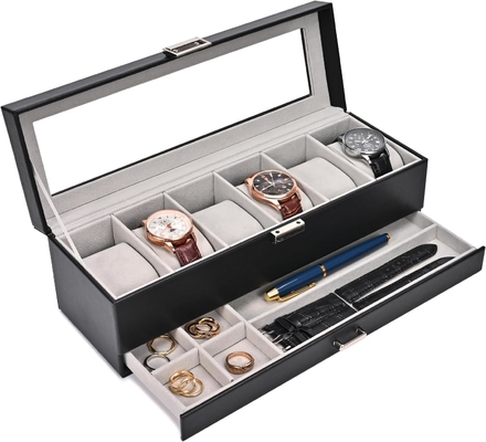 ProCase Watch Box Organizer برای مردان، 6 Slot Watch Display Case با کشو، هدیه روز پدر