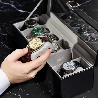 ProCase Watch Box Organizer برای مردان، 6 Slot Watch Display Case با کشو، هدیه روز پدر