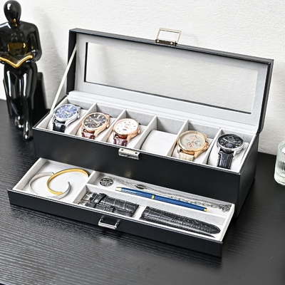ProCase Watch Box Organizer برای مردان، 6 Slot Watch Display Case با کشو، هدیه روز پدر