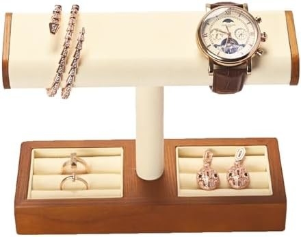 چوب جامد ساعت نمایشگاه ایستاده T-bar Watch ایستاده جواهرات نگهدارنده ایستاده ساعت کیس برای مردان Watch نگهدارنده سازمان دهنده برای مردان