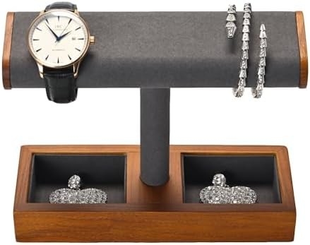 چوب جامد ساعت نمایشگاه ایستاده T-bar Watch ایستاده جواهرات نگهدارنده ایستاده ساعت کیس برای مردان Watch نگهدارنده سازمان دهنده برای مردان