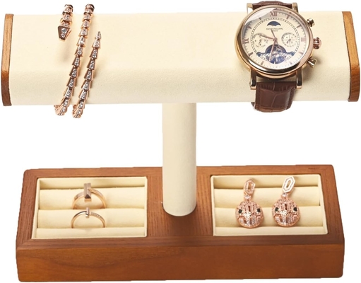 چوب جامد ساعت نمایشگاه ایستاده T-bar Watch ایستاده جواهرات نگهدارنده ایستاده ساعت کیس برای مردان Watch نگهدارنده سازمان دهنده برای مردان