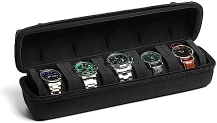 3 رول کیف سفر ساعت، کیف حمل ساعت سخت رول نمایش جعبه نگهدارنده ذخیره سازی با بالش های فوم نرم متناسب با هر اندازه