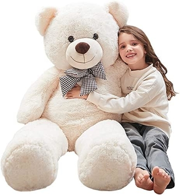Misscindy Teddy Bear غول پیکر حیوانات پر شده برای دوست دختر یا بچه ها 47 اینچ، (سفید)