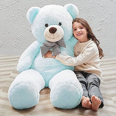 Misscindy Teddy Bear غول پیکر حیوانات پر شده برای دوست دختر یا بچه ها 47 اینچ، (سفید)
