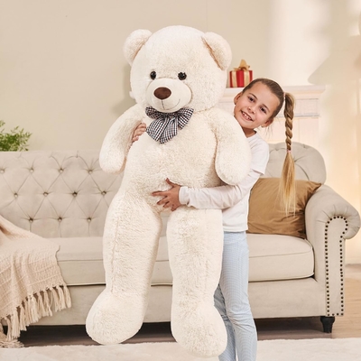 Misscindy Teddy Bear غول پیکر حیوانات پر شده برای دوست دختر یا بچه ها 47 اینچ، (سفید)