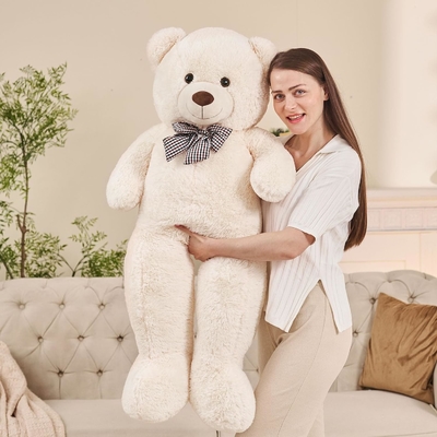 Misscindy Teddy Bear غول پیکر حیوانات پر شده برای دوست دختر یا بچه ها 47 اینچ، (سفید)