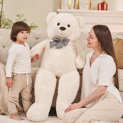 Misscindy Teddy Bear غول پیکر حیوانات پر شده برای دوست دختر یا بچه ها 47 اینچ، (سفید)
