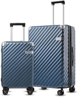 چمدان 22x14x9 هواپیمایی تایید شده - 35 لیتر پولی کربنات کشش پذیر سخت پوسته چمدان با چرخ چرخش (سیاه ، 20 اینچ)