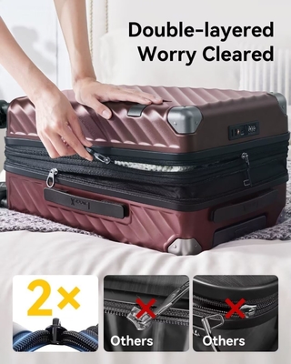 چمدان 22x14x9 هواپیمایی تایید شده - 35 لیتر پولی کربنات کشش پذیر سخت پوسته چمدان با چرخ چرخش (سیاه ، 20 اینچ)