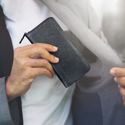 قلم فانتن چرم اصیل 3 سوراخ تقسیم شده رنگ سیاه، کیف کیف قلم زپ