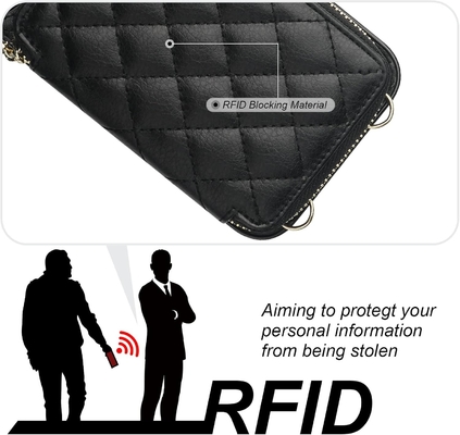 کیف کراس بادی آیفون 12/12 پرو، پشتبند چرم PU محافظ RFID با دریچه کارت