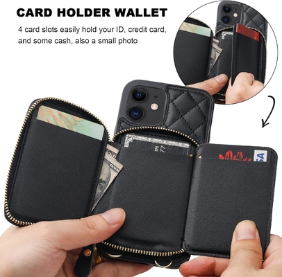 کیف کراس بادی آیفون 12/12 پرو، پشتبند چرم PU محافظ RFID با دریچه کارت