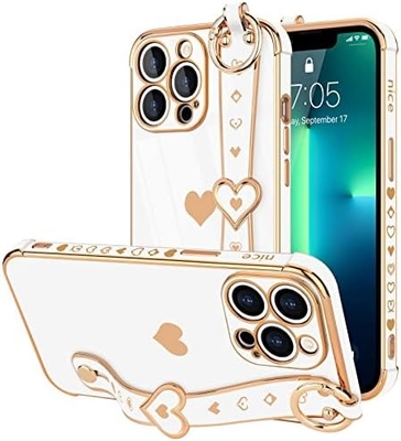آیفون 12 پرو دوست داشتنی عشق-قلب پوشش بند پوشش تلفن برای زنان دختران Bling سیلیکون دوربین لنز حفاظت بامپر
